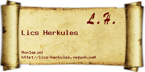 Lics Herkules névjegykártya